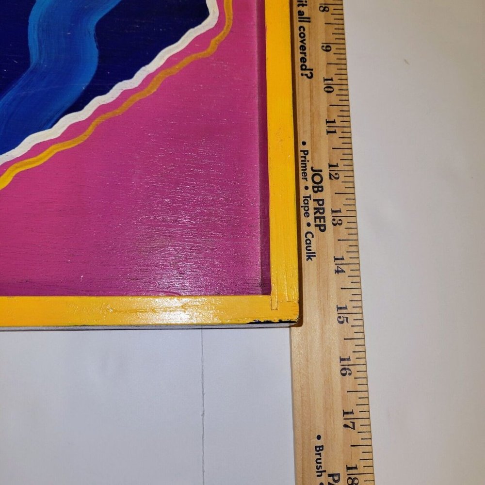 Tropical Bright Fish Handpainted Wooden Tray Signed By Artist 1993 Vintage OOAK - Picture 9 of 12